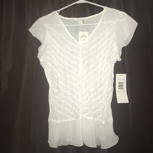 ALLISON TAYLOR Sheer White Blouse
