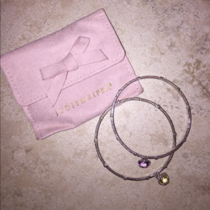 Purple Heart Judith Ripka Charm Bangle Bracelet