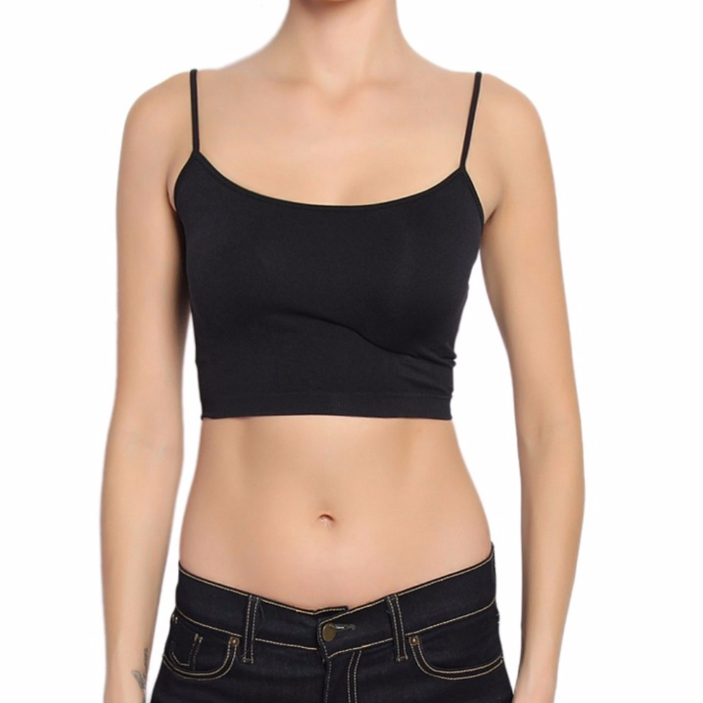 Black Crop Tank Top Nollie Medium Pacific Sunwear