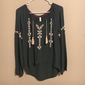 boho long sleeved blouse