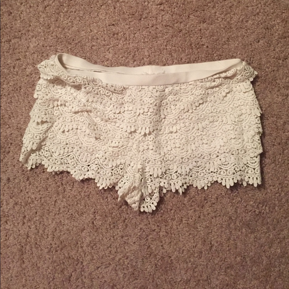 White Crocheted Shorts