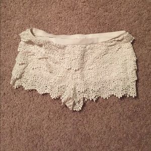White Crocheted Shorts