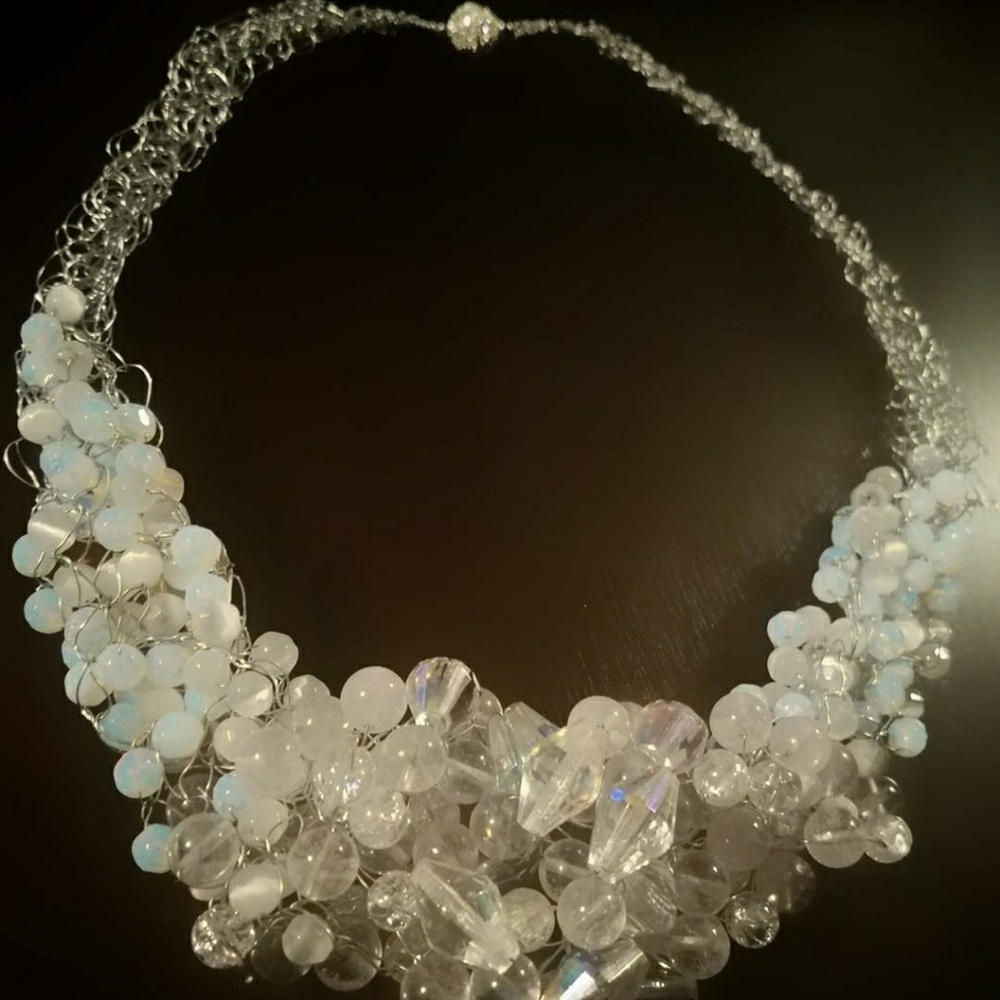 Handmade Wire Crochet Necklace.