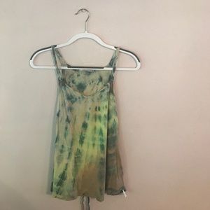 Green tye-dye tank