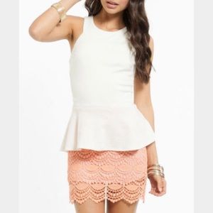 Tobi White Peplum shirt