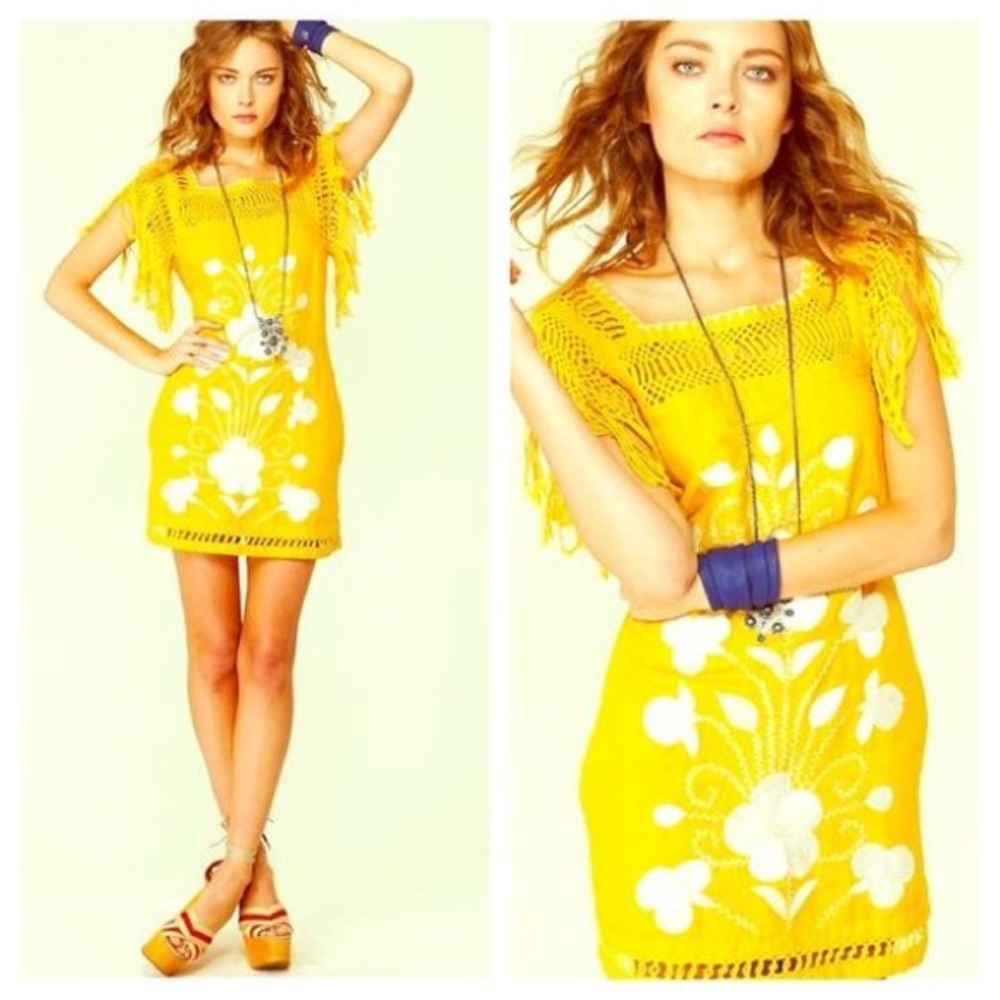 Free People Embroidered Shift Dress