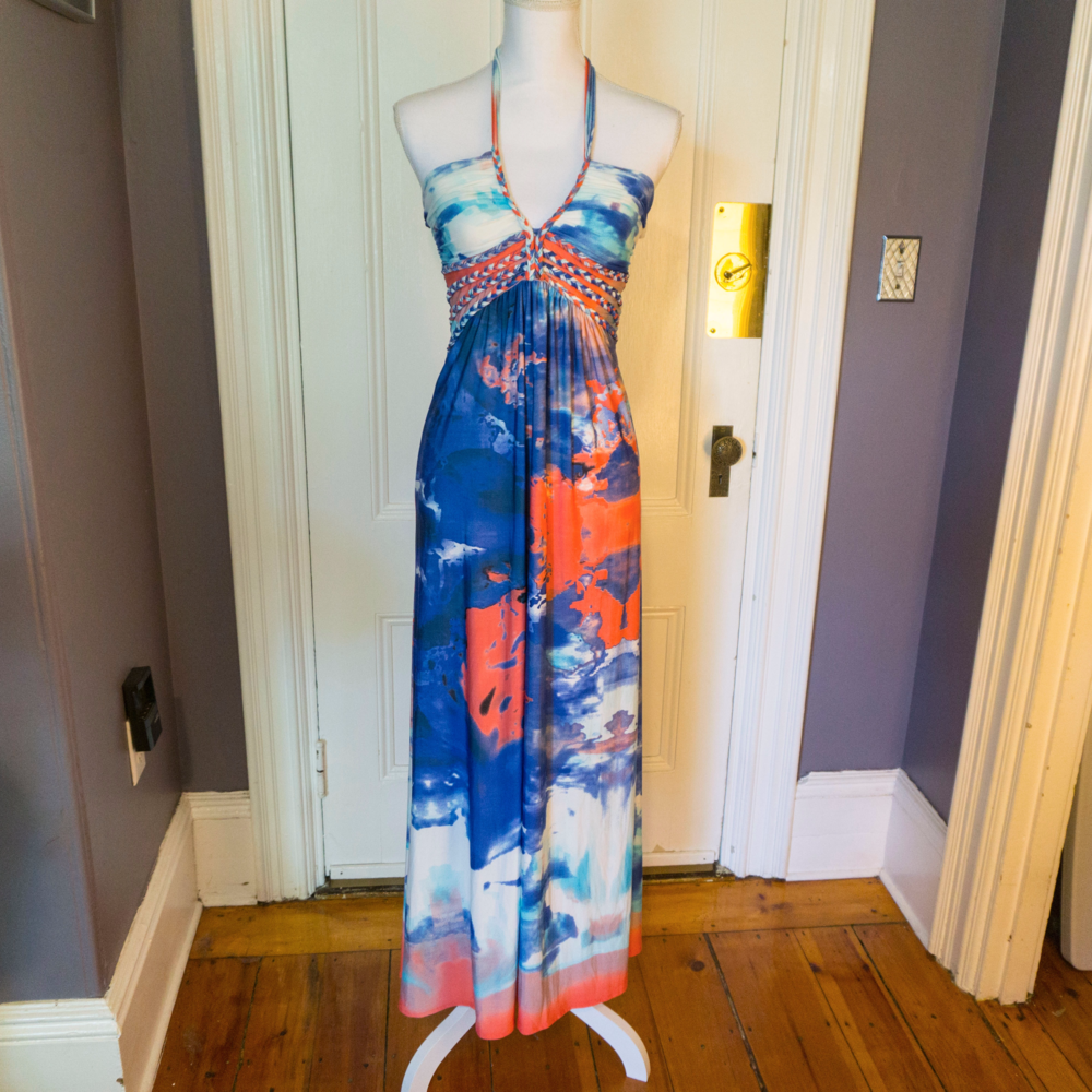 Gorgeous Tie-Dye Maxi Halter Dress Cynthia Rowley