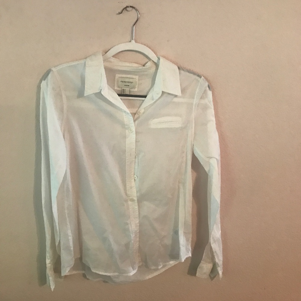 Forever 21 white button up blouse
