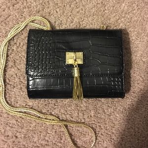 Black faux crocodile skin ALDO bag