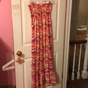 Beautiful chevron Strapless maxi dress