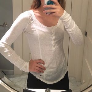White lacy hollister long sleeve