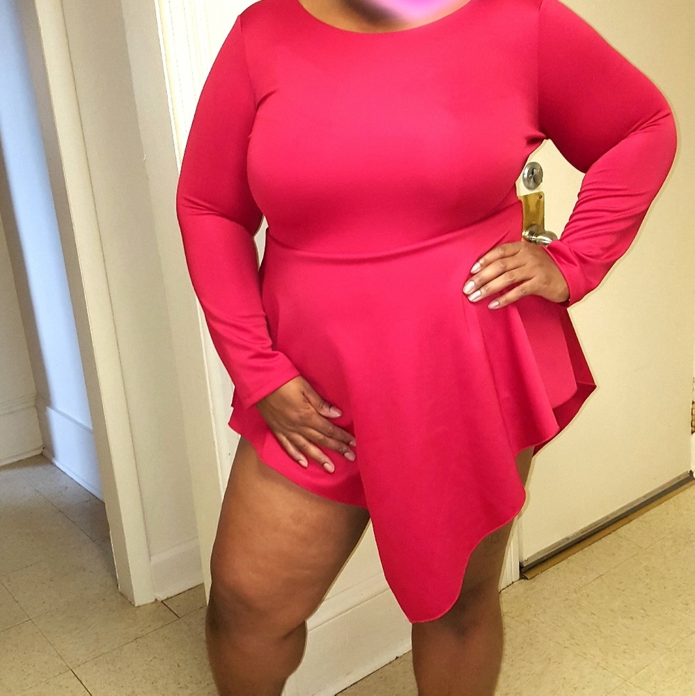 Red plus size romper 3x