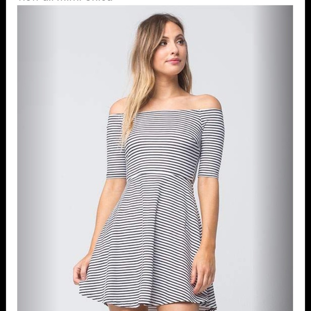 Striped off the shoulder dress