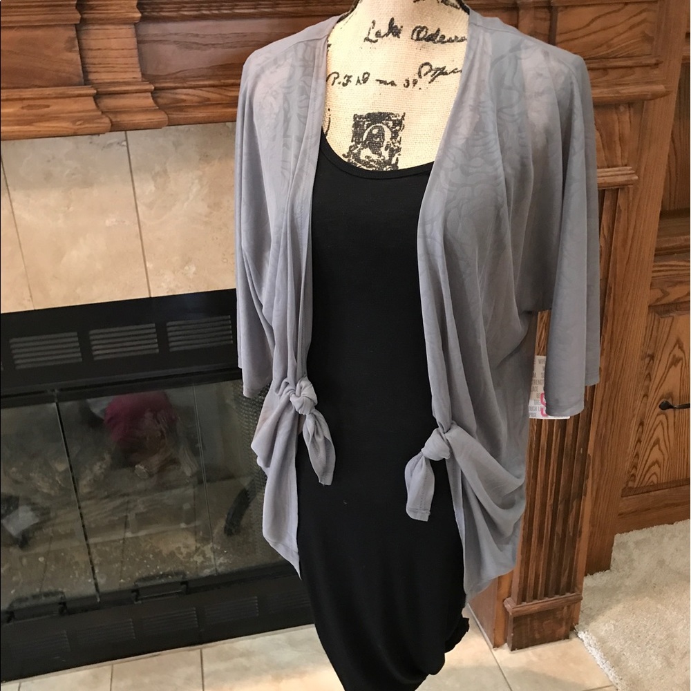 Small Sheer Gray Lularoe Lindsay Cover Up