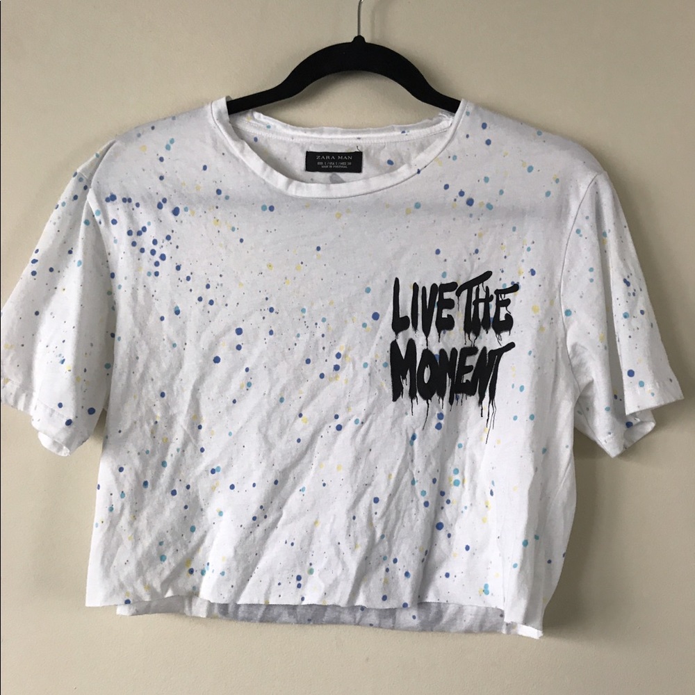 Live the moment cropped Tshirt