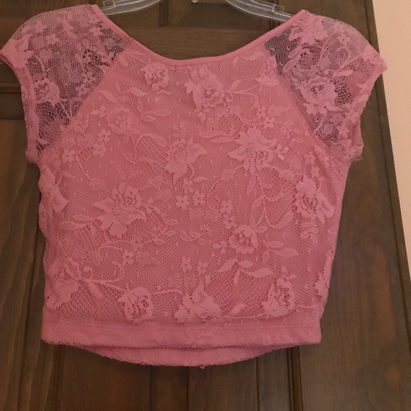 Pink Lacey crop top - Picture 2 of 2