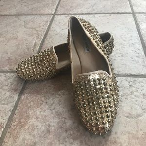 Steve Madden Gold Studded flats