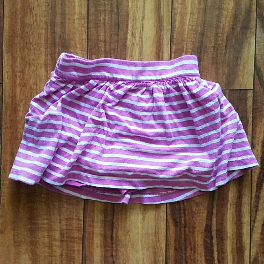 Pink and white striped children's skort