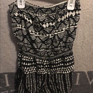 Black & White designed strapless romper