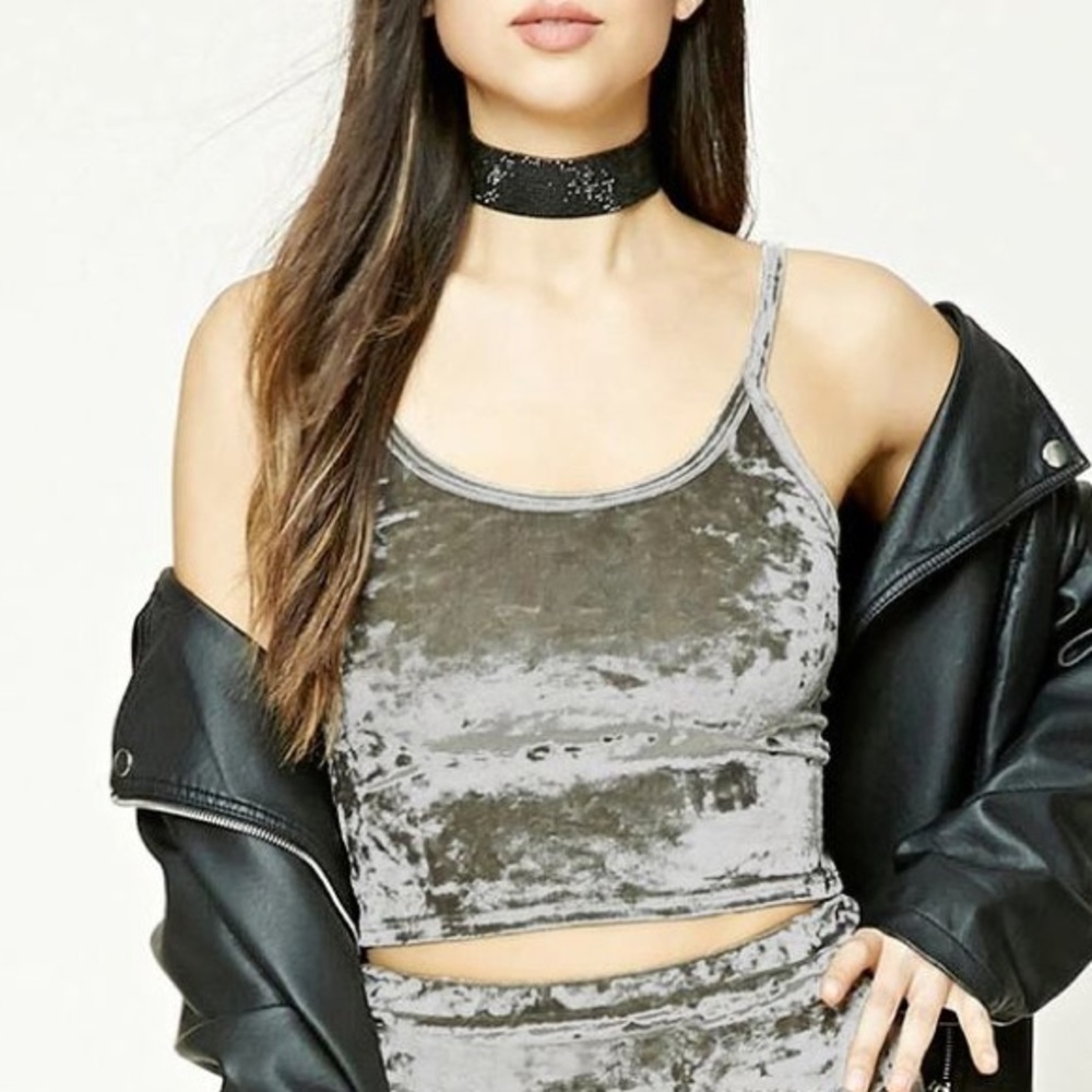 Velvet crop top from Forever 21