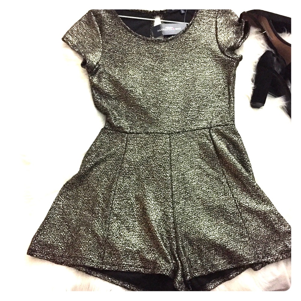 Metallic gold Romper