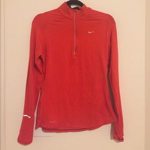 Red Quarter Zipper Nike Log Sleeve
