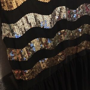 Black dress with gold & silver sequence