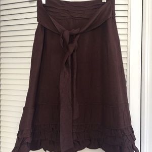 Bottom ruffled skirt w/ tie waist - Anthropologie
