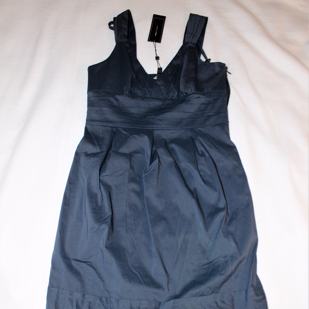 Brand New BCBG Max Azria Grey Blue Woven Dress Sz6