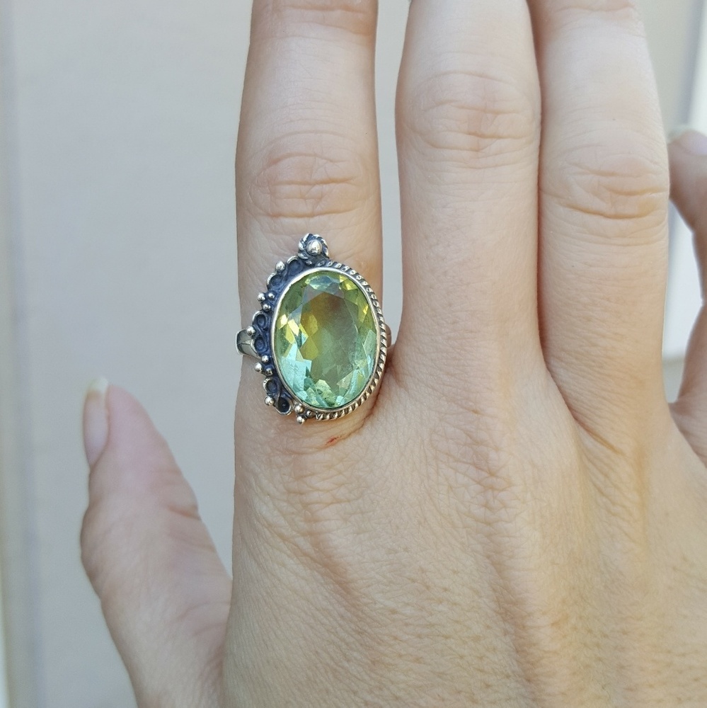 SOLD!!!!NWOT - Green Amethyst Ring in SS.925