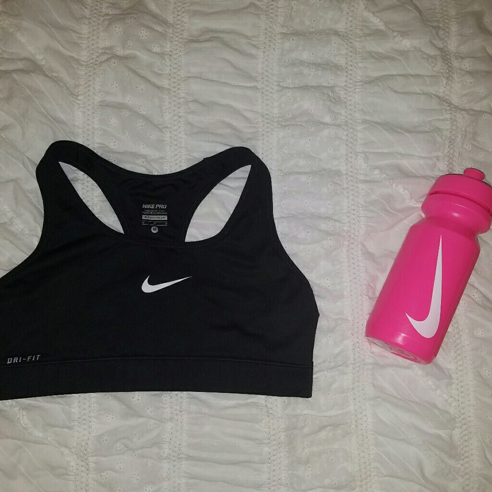 Nike Sports Bra and NWT Neon Pink Water Bottle