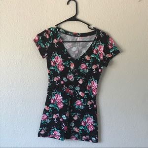 Black Floral T-Shirt