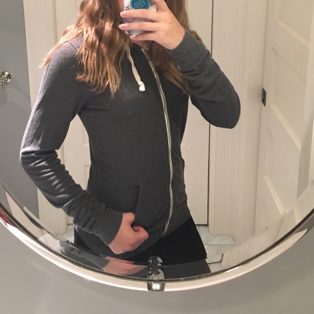Gray zip up hoodie
