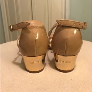 Jimmy Choo Fearne Beige Patent Leather Sandals