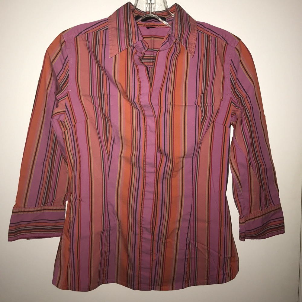 Express Design Studio Striped Button Down Top