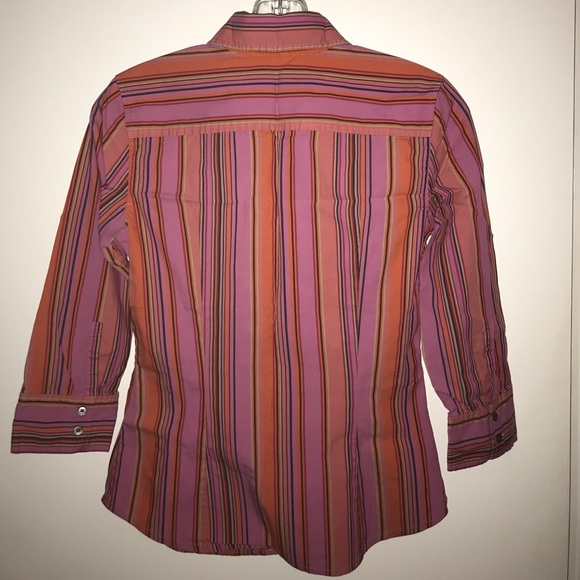 Express Design Studio Striped Button Down Top - Picture 3 of 8