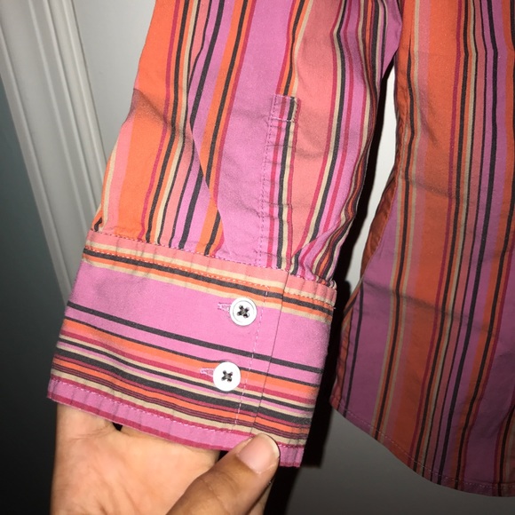 Express Design Studio Striped Button Down Top - Picture 4 of 8