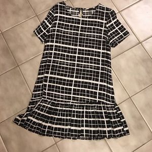 Dorothy Perkins Black Checkered Frill Hem Tunic