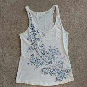 White Blue Floral Tank Top H&M