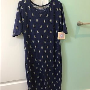 Julia NWT in Navy, Yellow and turquoise detail
