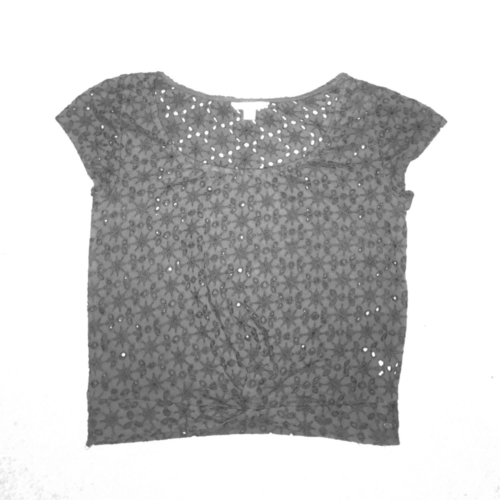 American Eagle grey flowery top
