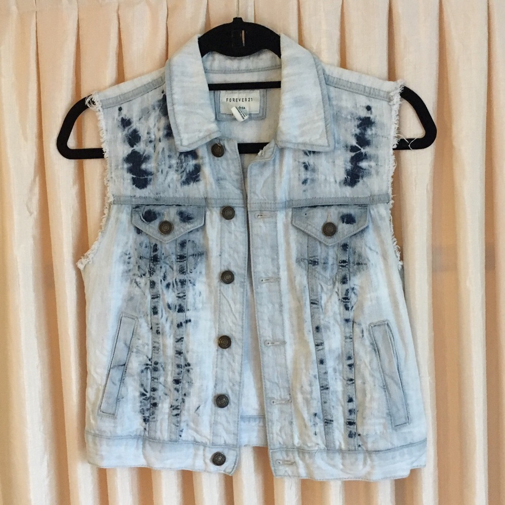 Acid Washed Denim Vest