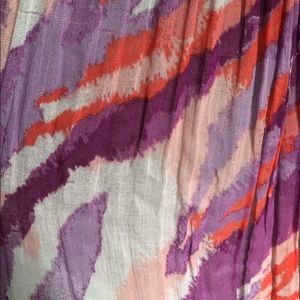 Long purple and pink patterned scarf