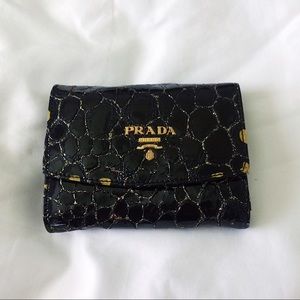 Prada Milano Black and Gold wallet