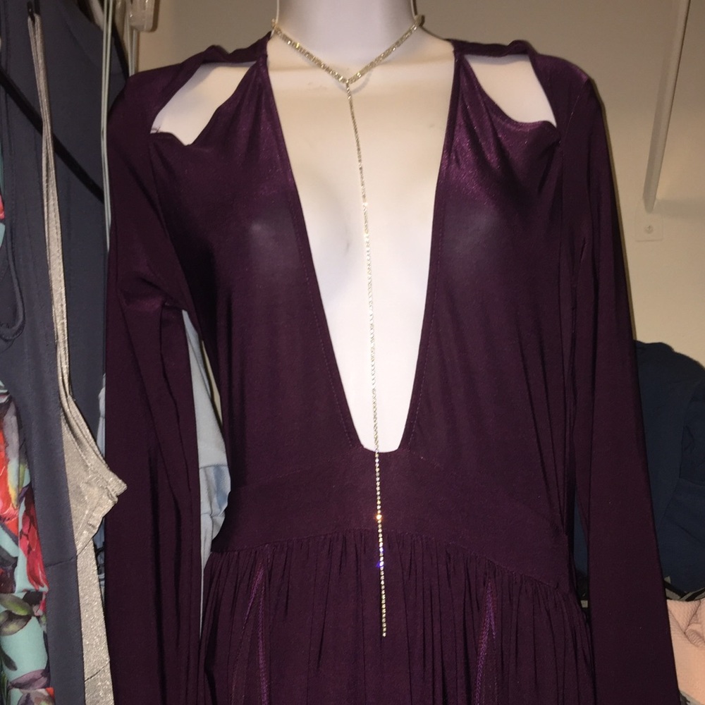 Long High Split, Low cut maxi dress