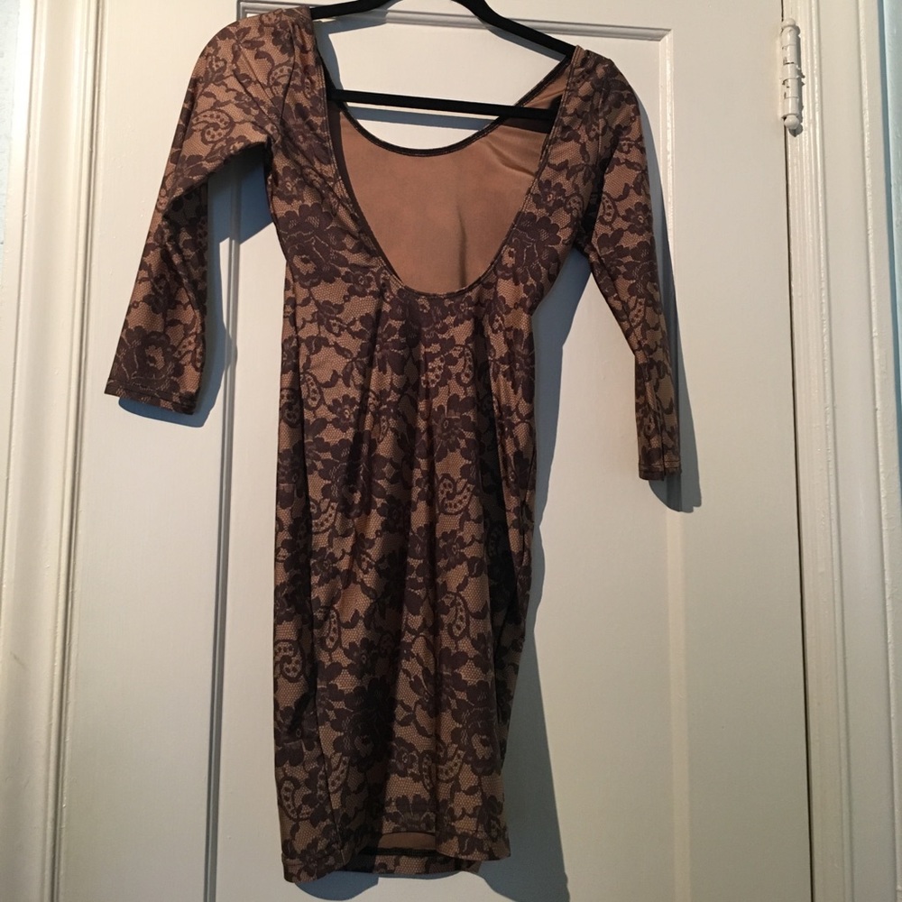 American Apparel Lace Illusion Bodycon Dress - Picture 3 of 4