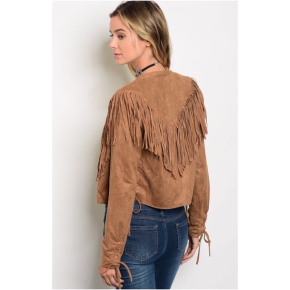 SALE Camel Fringe Jacket - Picture 3 of 3