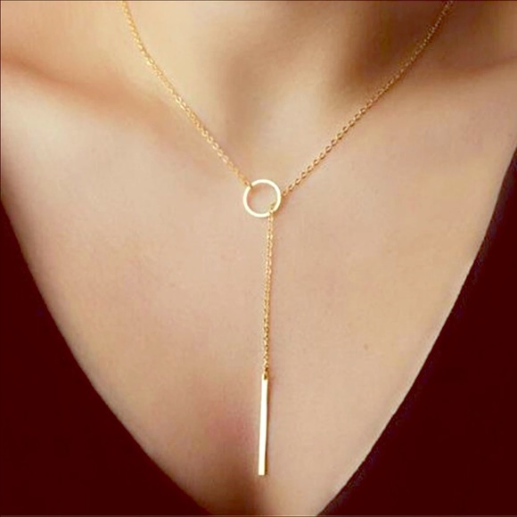 Jewelry - 🏝Gold color lariat necklace jewelry circle