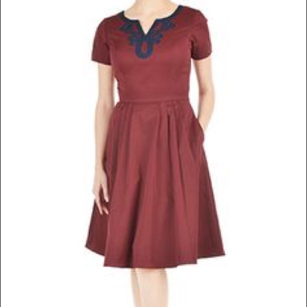 NWOT Eshakti Red A Line Dress