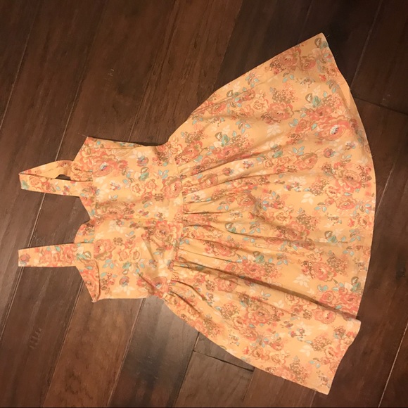 Floral flower cream tan strap mini short dress - Picture 2 of 2